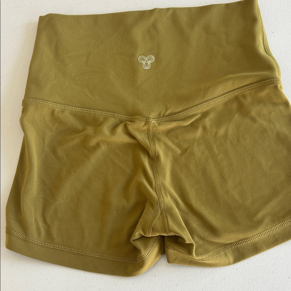 TNA Olive Green yoga Pilates  High-Waist Bike Shorts
